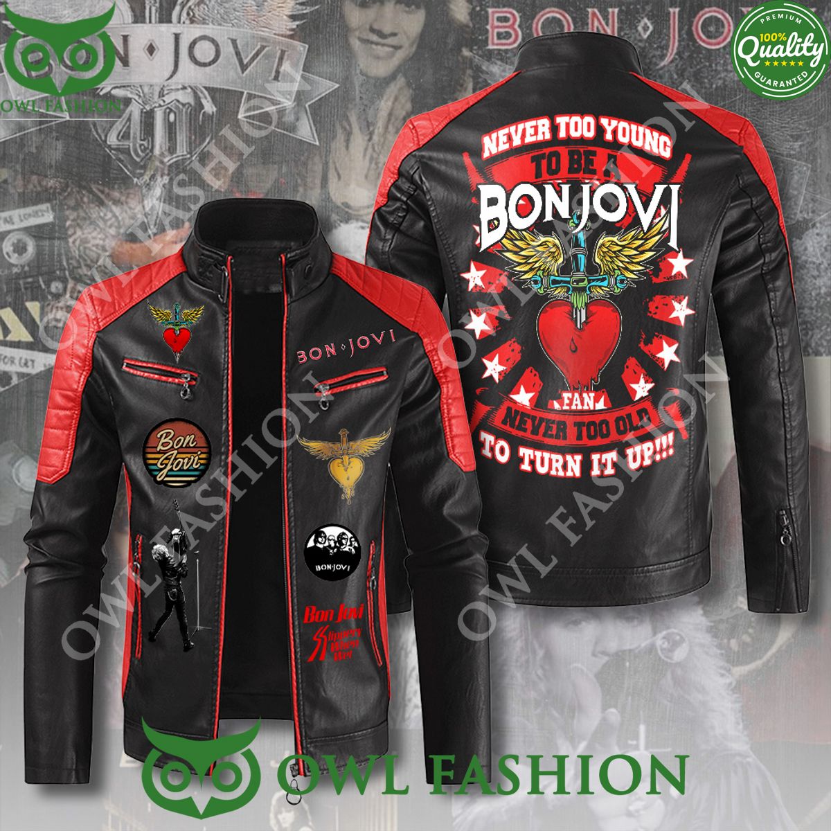 bon jovi hard rock music black and red 2d leather bomber jacket 1 TsP5J.jpg