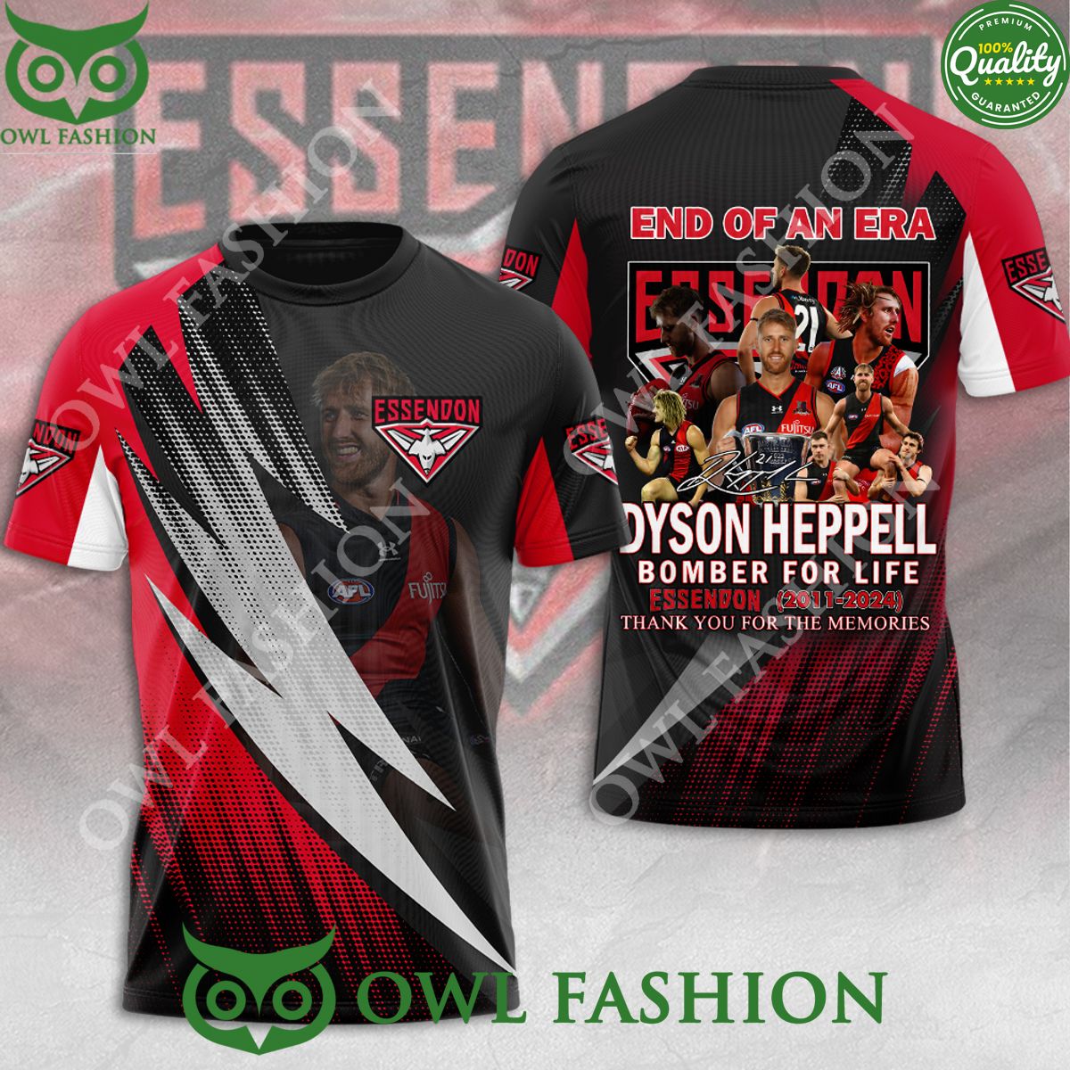 essendon fc x dyson heppell bomber for life 2011 2024 memories 3d t shirt 1 Gi3Bg.jpg