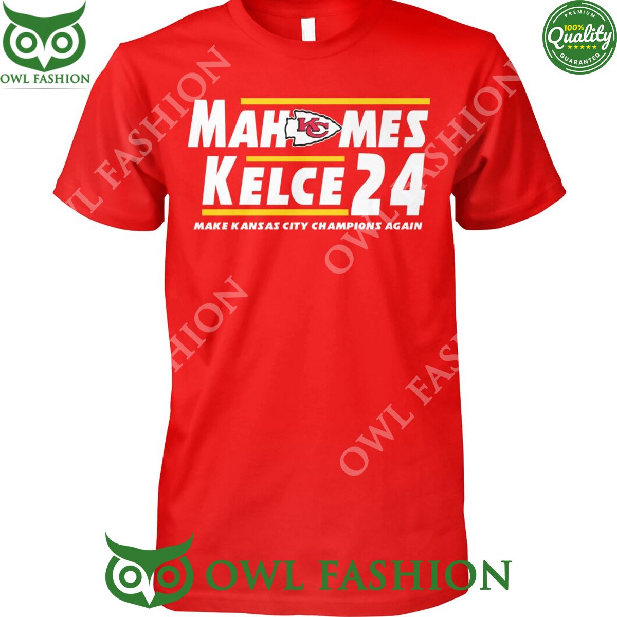 Mahomes Kelce 2024 Kansas City red t shirt My friend and partner