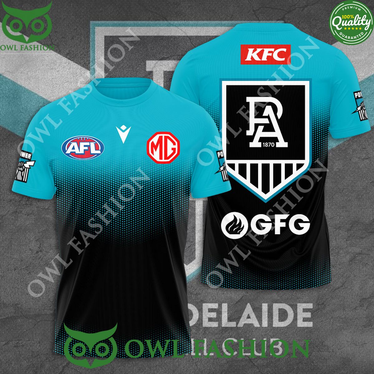 Port Adelaide FC AFL 1870 Football 3D t Shirt This place looks exotic.