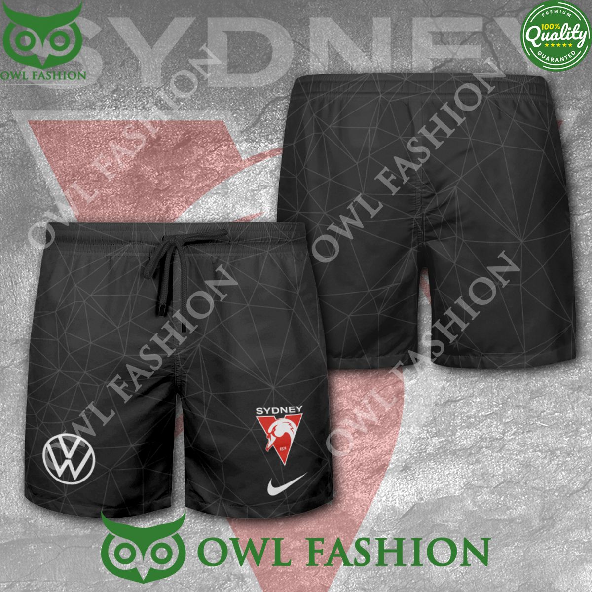 Sydney Swans Logo Volkswagen Gray 3D Shorts Amazing Pic