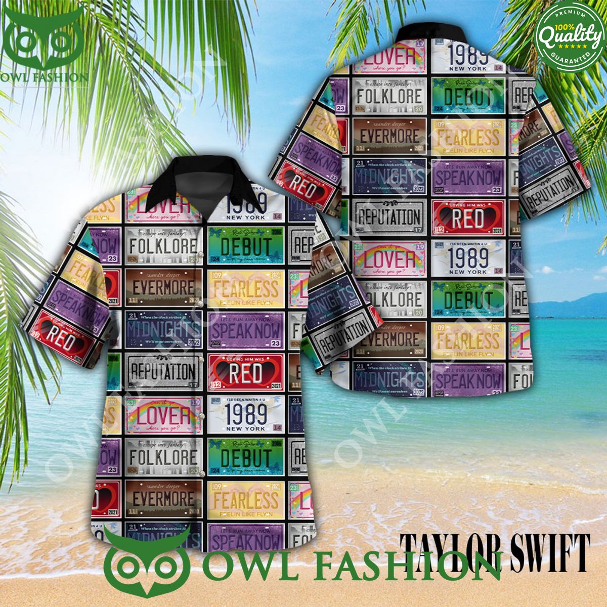 taylor swift debut folkore evermore 1989 fearless alubms 3d hawaiian shirt 1 uHPhm.jpg