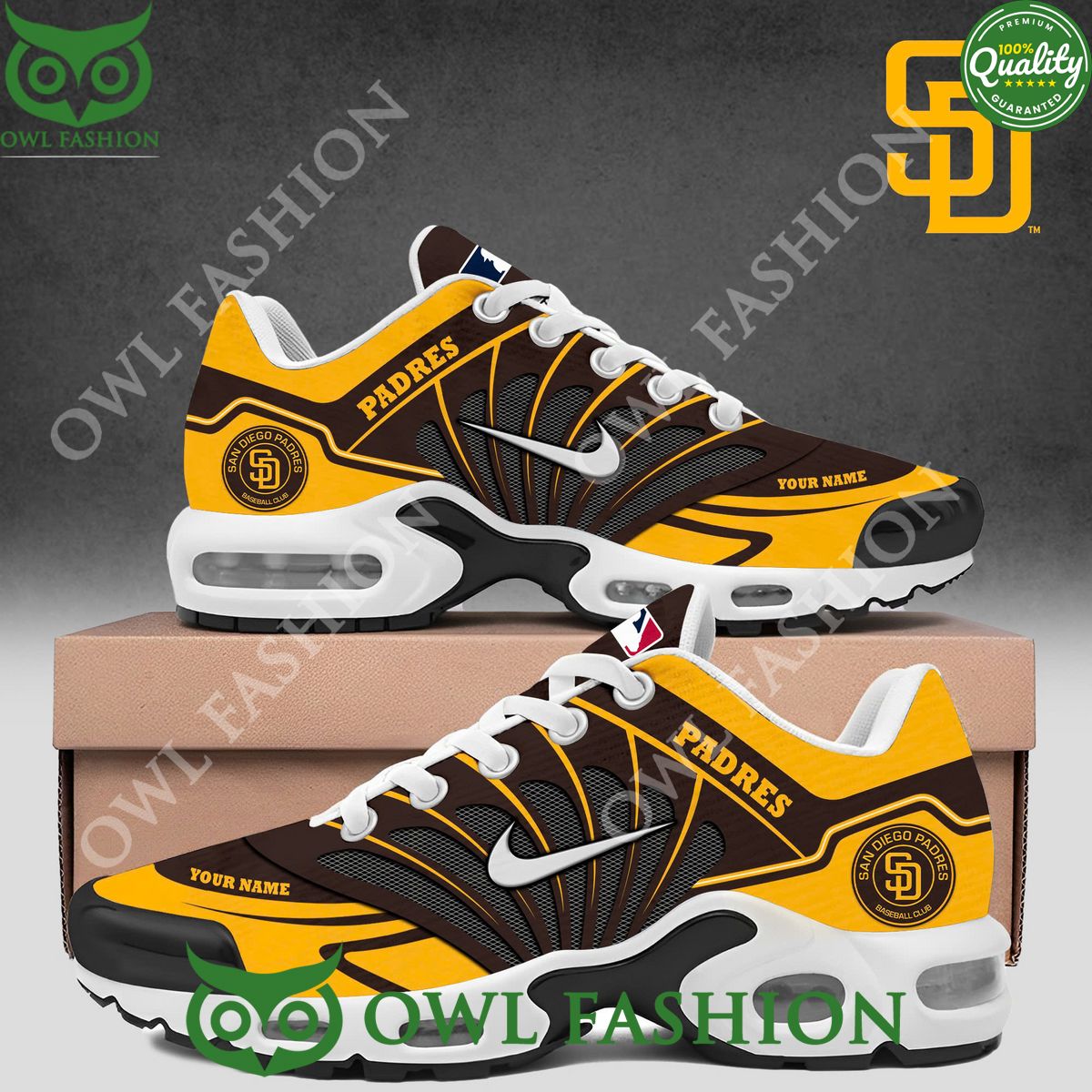 Custom name San Diego Padres Fight The Faithful Air Max shoes Cool DP