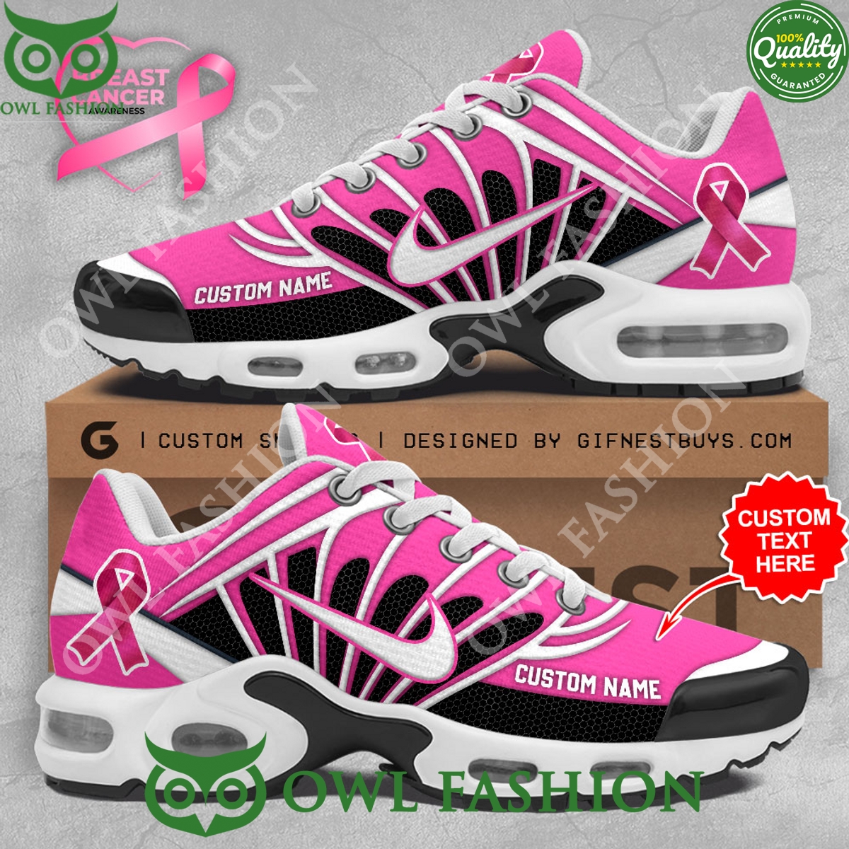 personalized breast cancer awareness pink air max shoes 2 kCxxF.jpg