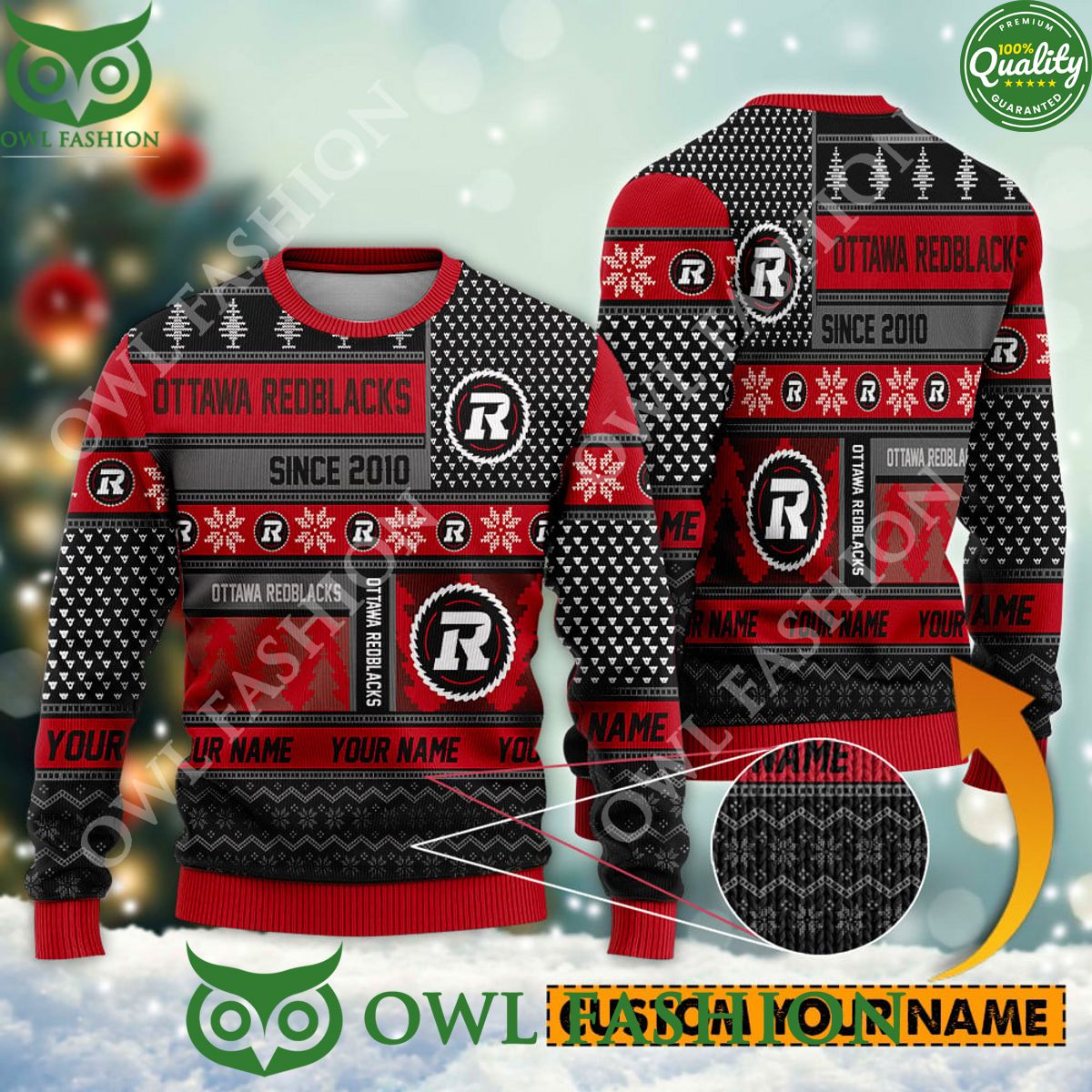 ottawa redblacks since 2010 custom name cfl ugly sweater 1 M4E7Y.jpg