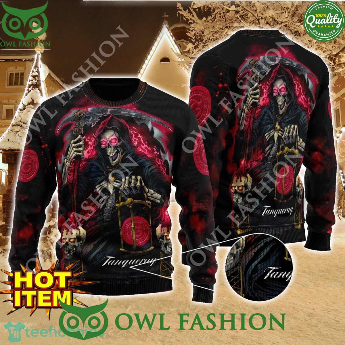 Tanqueray Death Halloween AOP 3D Sweater Cutting dash