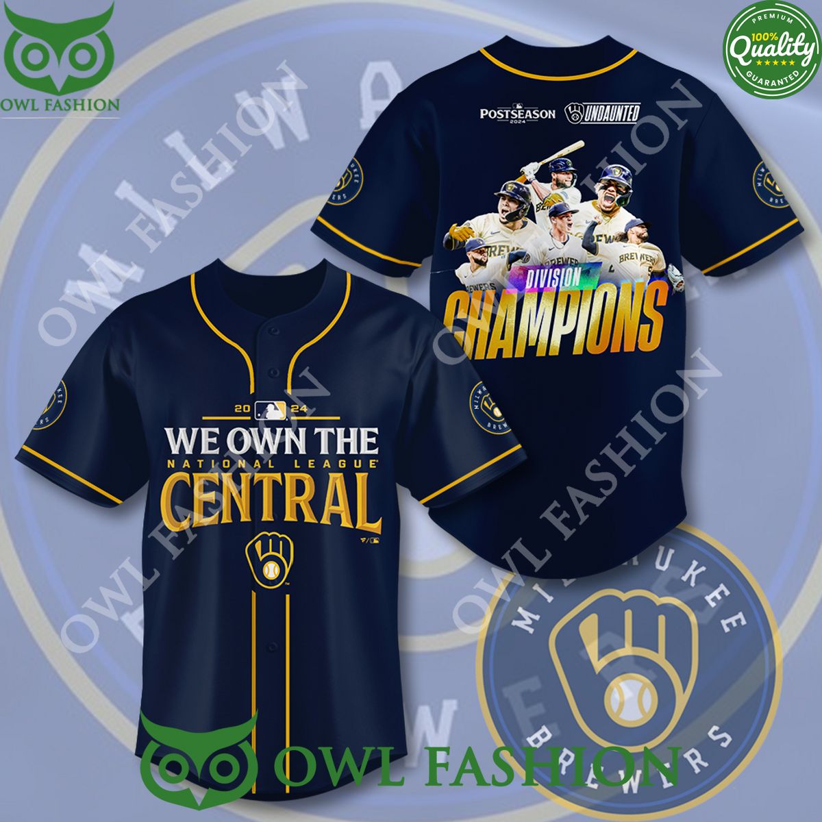 we own the national league central division champions milwaukee brewers baseball jersey shirt 1 pBvNF.jpg