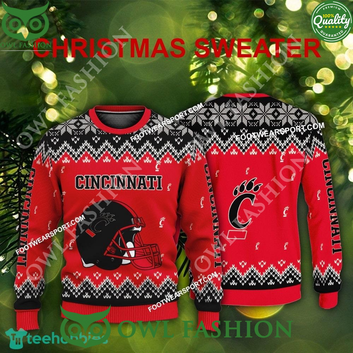 logo pattern helmet cincinnati bearcats ugly sweater for christmas 1 FY55F.jpg