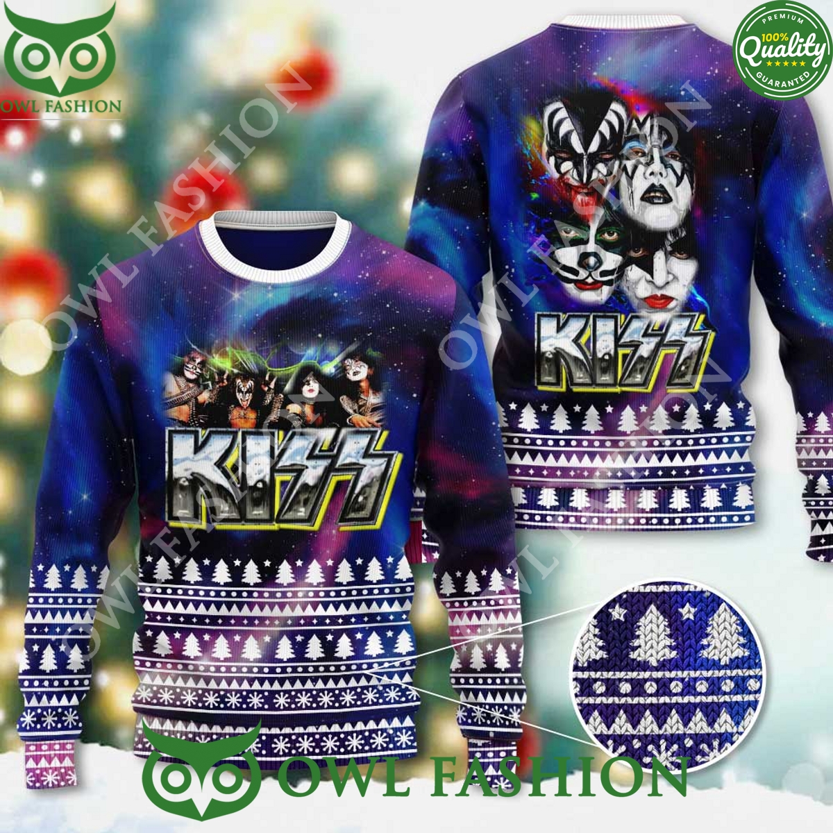 Kiss Band American Rock Christmas 3D Ugly Sweater Generous look