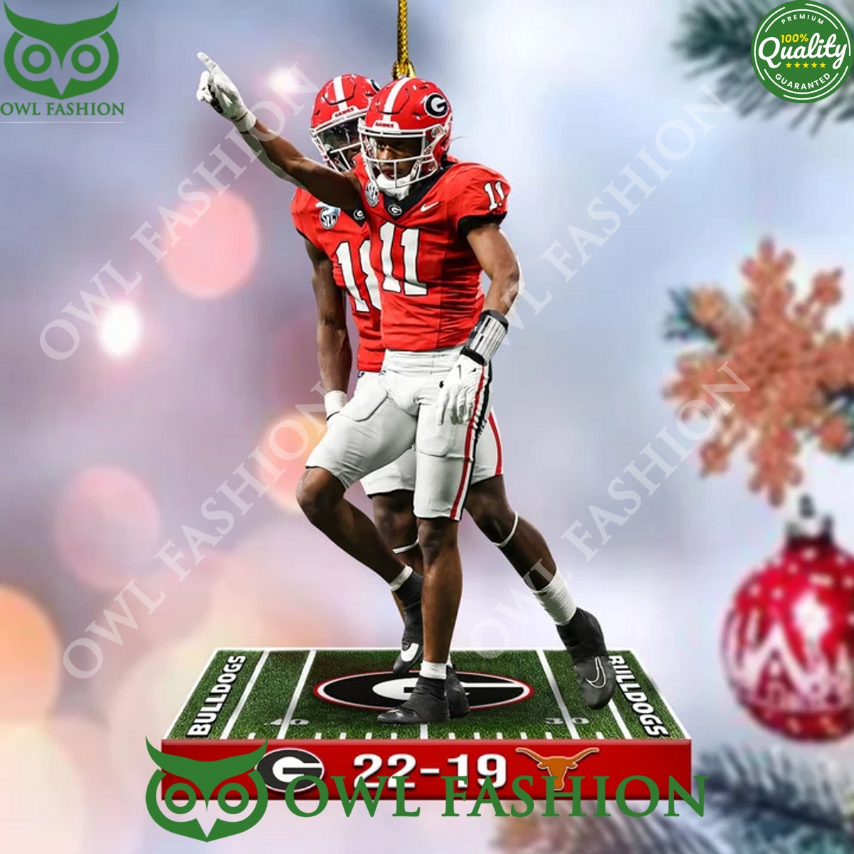 arian smith 11 vs texas longhorns 22 19 georgia bulldogs plastic ornament 1 5UKen.jpg