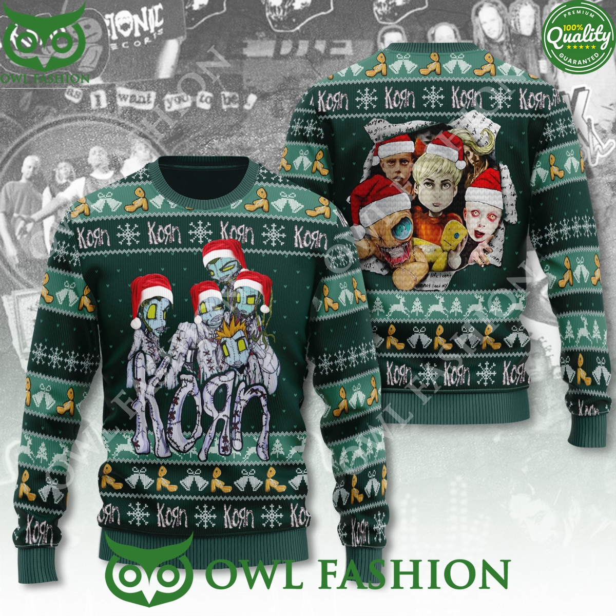 Korn Band American Nu Metal Christmas 3D Ugly Sweater Rocking picture